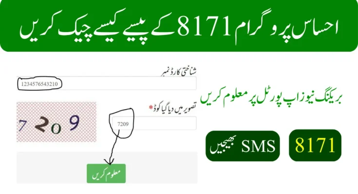 احساس پروگرام 8171 کے پیسے کیسے چیک کریں