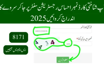 آپ شناختی کارڈ نمبر احساس رجسٹریشن سنٹر پر جا کر سروے کا اندراج کروائیں