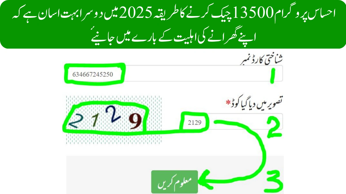 احساس پروگرام 13500 چیک کرنے کا طریقہ 2025